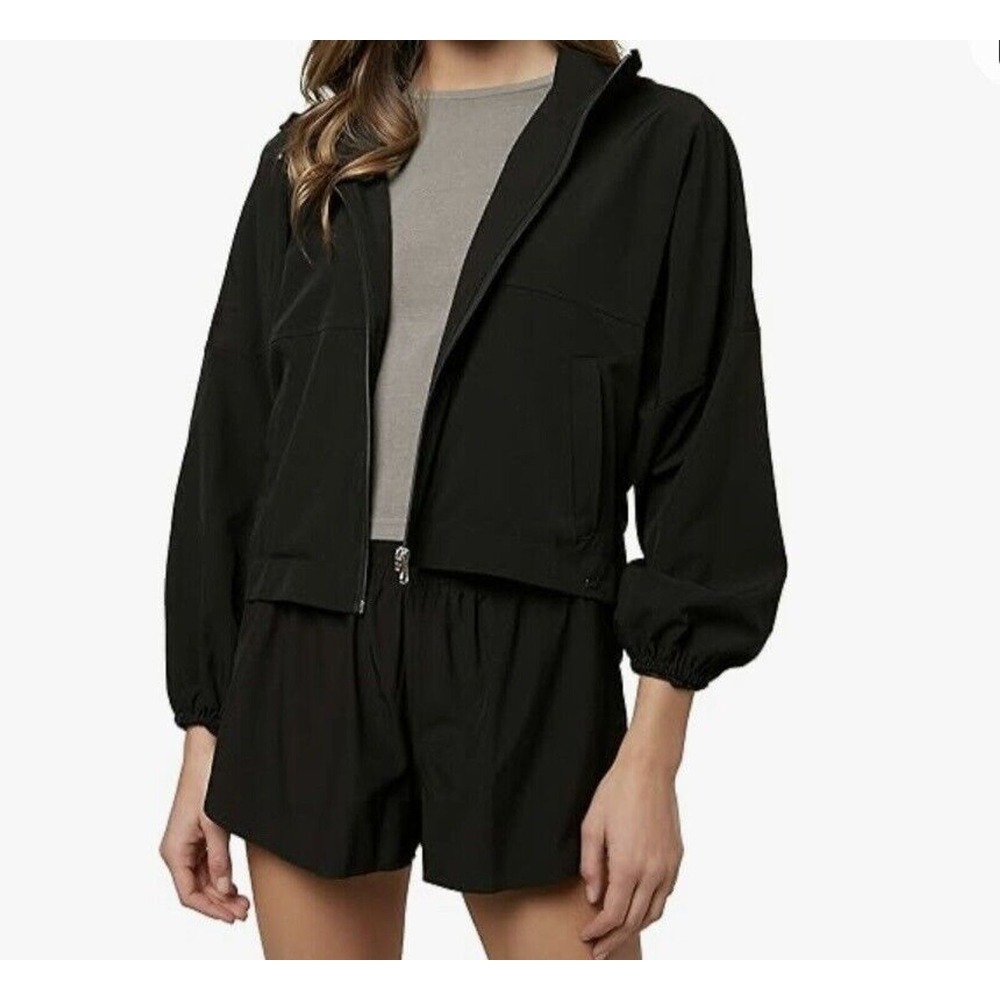 O'NEILL woman Lexington jacket Large Black Water‎ Resistant Packable Fabric New